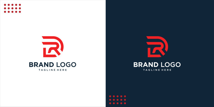 Creative negative space DR logo, design inspiration, vector