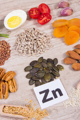 Healthy food as source natural zinc, fiber and other vitamins or minerals