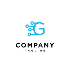 Letter G circuit Electric logo icon vector template.eps