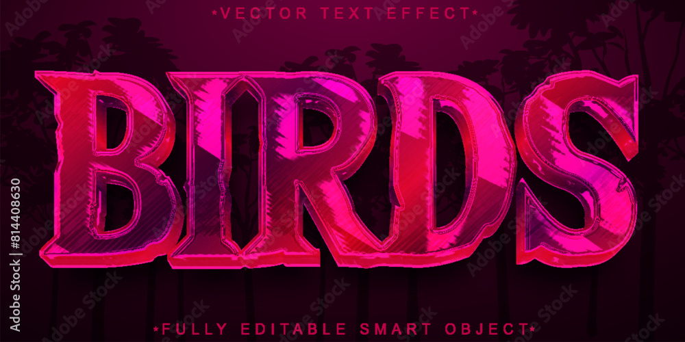 Aufkleber animal birds colorful vector fully editable smart object text effect
