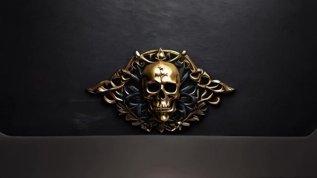 skull gold emblem gothic style