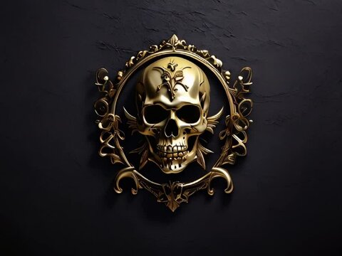 skull gold emblem gothic style