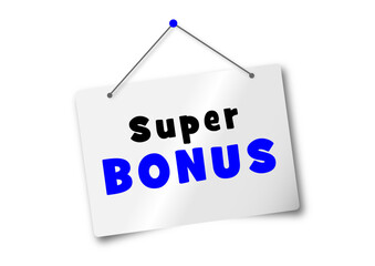 Vector Illustration Red Banner super bonus With megaphone. Web Element