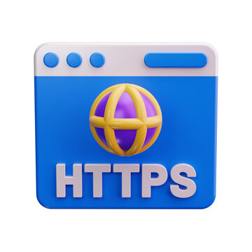 https 3d render icon