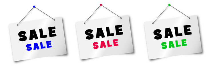 Vector Illustration Red Banner sale -50% With megaphone. Web Element