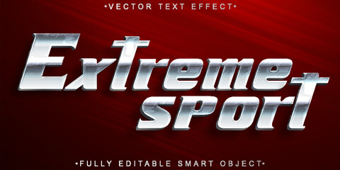 Shiny Silver Extreme Sport Vector Fully Editable Smart Object Text Effect © HUMA