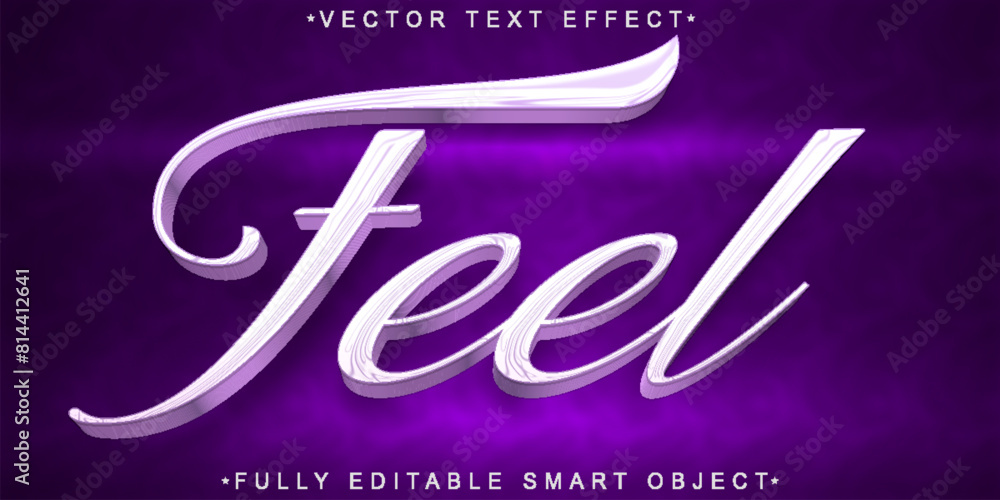 Poster purple soft shiny feel vector fully editable smart object text effect