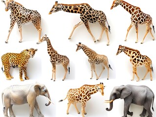 Obraz premium Diverse Collection of Iconic African Wildlife Mammals in Natural Habitat