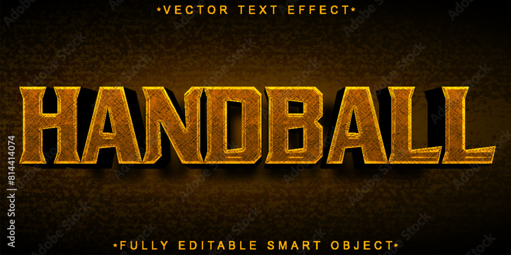 Poster orange sport handball vector fully editable smart object text effect