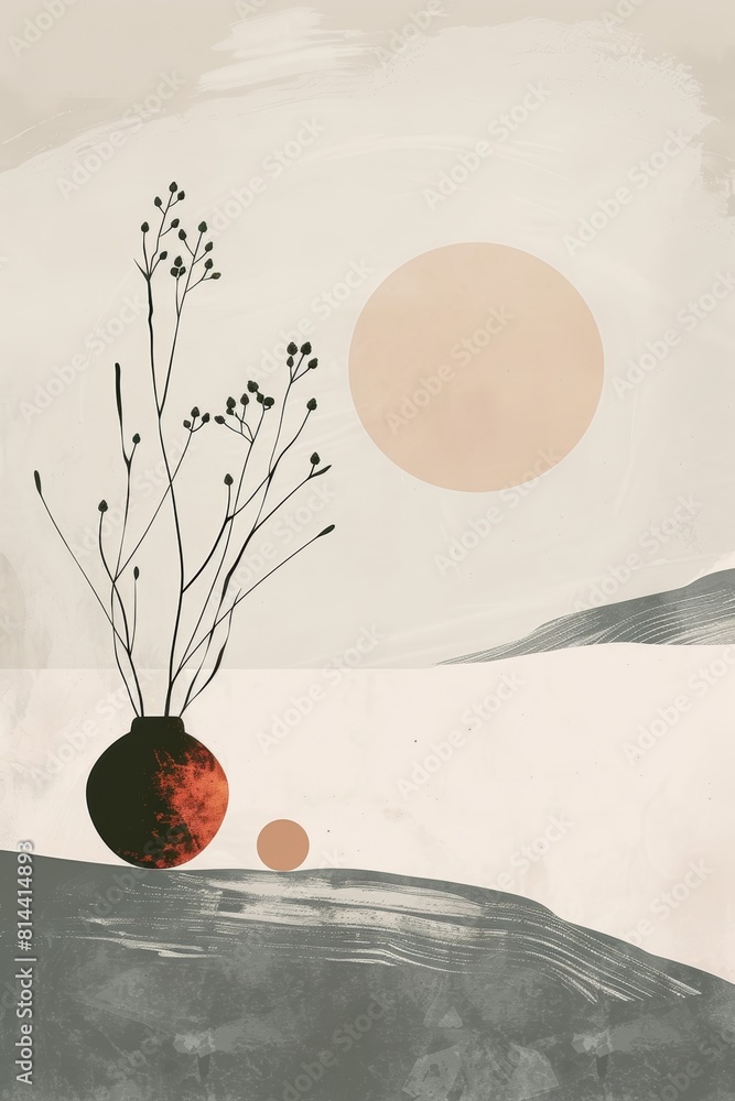 Poster modern minimalist digital artwork for tech enthusiasts generative ai