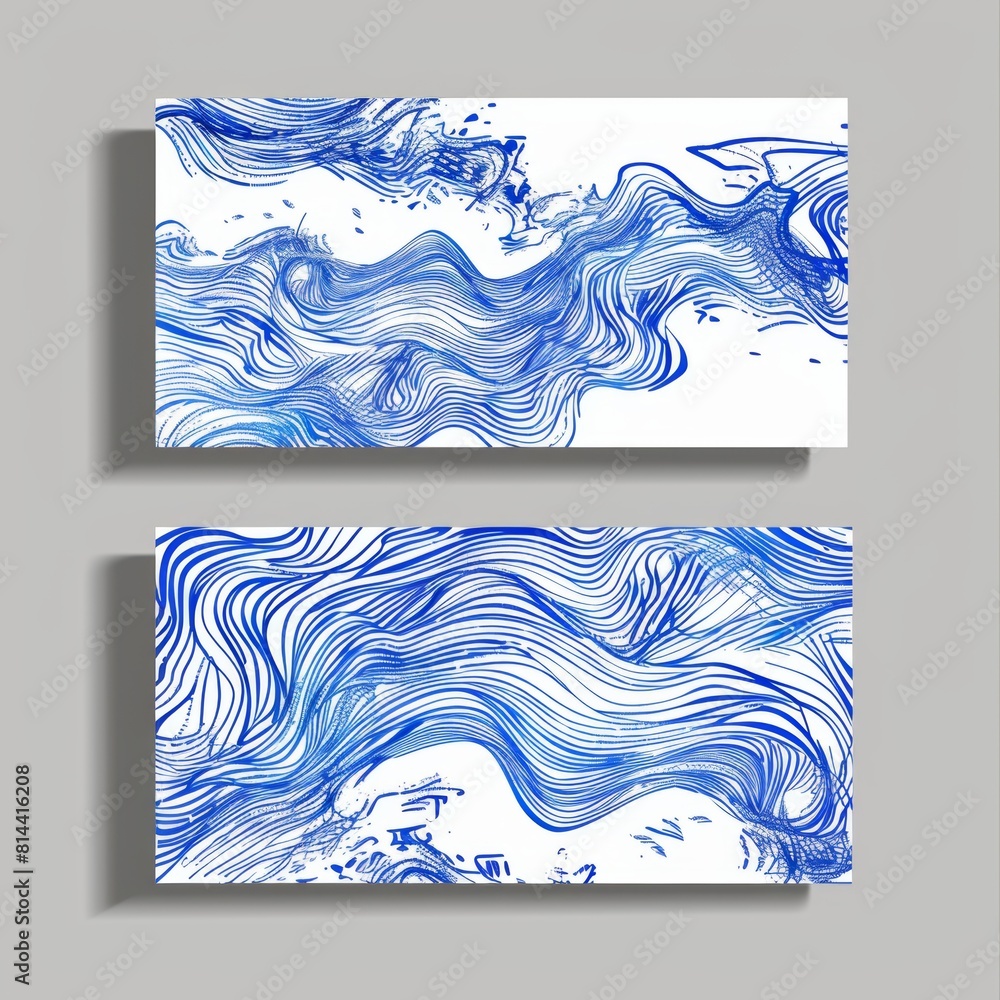Poster business card design with abstract doodle on white background generative ai