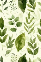 Botanical Illustration with Geometric Shapes and Plant Silhouettes for Home Decor Generative AI
