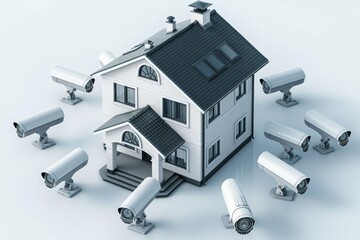 Fototapeta premium Smart home alarm water alerts video secure safeguard systems safeguard systems editing manage protection scenario remote alarm systems post urban.