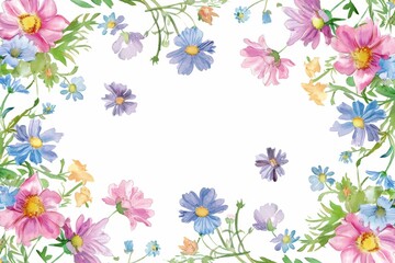 Whimsical Wildflower Frame for Dreamy Decor Generative AI