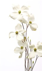 Obraz premium white flowers on white background