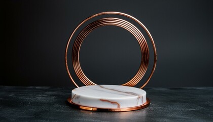 Sculpted Sophistication: Empty White Marble Cylinder Podium