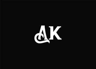 AK creative initial logo design and monogram logo