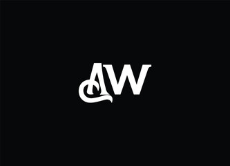 AW creative initial logo design and monogram logo