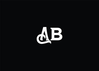 AB creative initial logo design and monogram logo