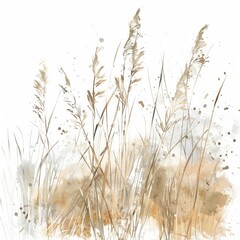 Fototapeta premium Whimsical Meadow Scene with Watercolor Effect Generative AI