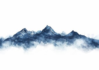 Fototapeta na wymiar Serenity Found: Mountain Landscape on White Background Generative AI