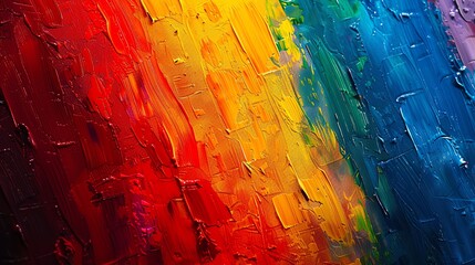 Naklejka premium Vibrant abstract background, pride colors, textured oil paint effect, soft lighting