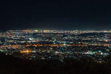 油山片江展望台から見る福岡市の夜景