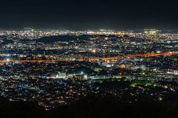 油山片江展望台から見る福岡市の夜景