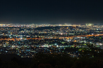 油山片江展望台から見る福岡市の夜景