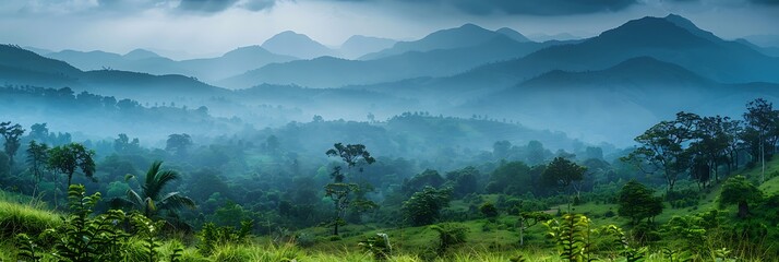 Mountain View, Konni, Pathanamthitta, Kerala, India realistic nature and landscape