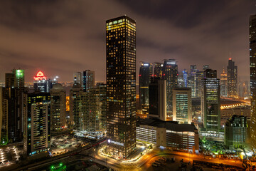 Fototapeta premium Doha Roads and traffic west bay Doha Qatar