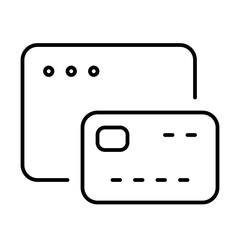 Credit Card Icon With Thin Line Style