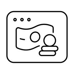 Web Bank Icon With Thin Line Style
