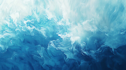 Pastel paint Abstract blue brushstrokes ocean sky water texture blue background. 