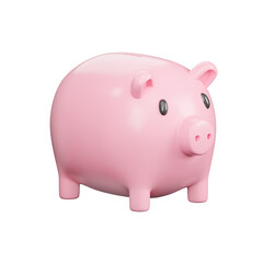 Piggy bank, business concept, 3D illustration, not AI generated, transparent background