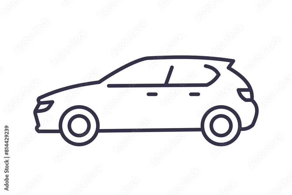 Poster crossover vehicle line icon, simple vector illustration in minimalistic style. editable stroke.