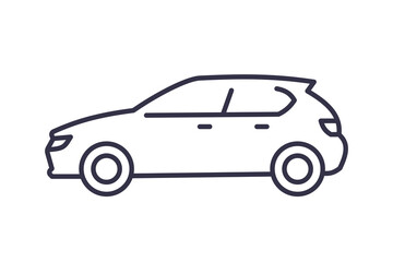 Crossover vehicle line icon, simple vector illustration in minimalistic style. Editable stroke.