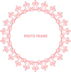 Photo frame with lace for paper cutting, Laser cut template collection. Set of abstract oval, round, square and rectangle frame with swirls, vector ornament. Laser cutting design. 
