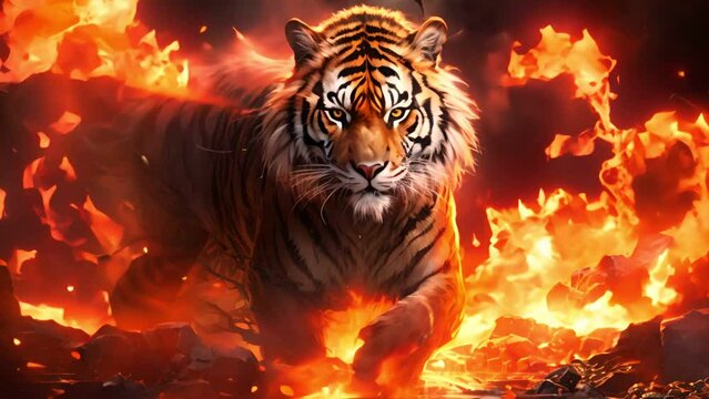 Close up of face realistic tiger