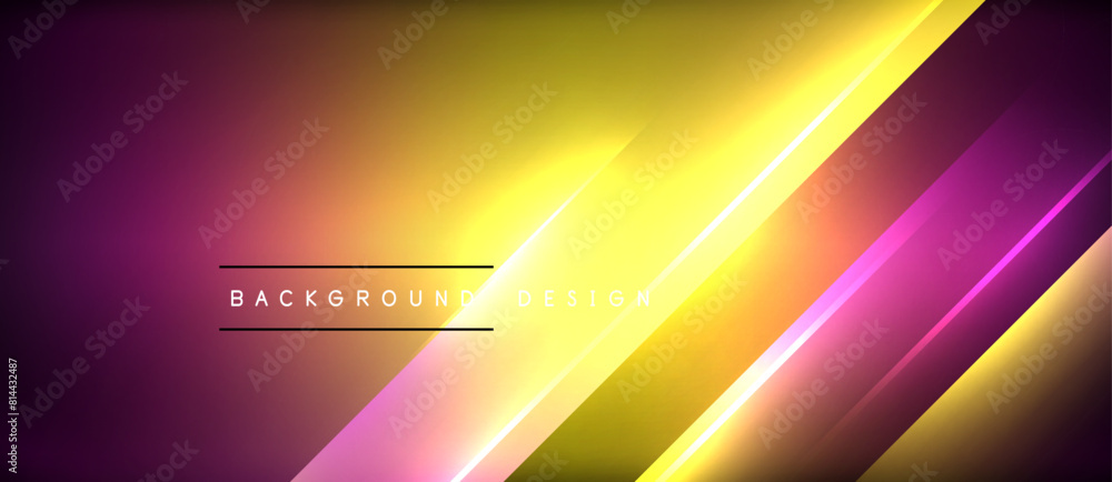 Aufkleber automotive lighting in amber color creates a visual effect on the dark sky. the neon rectangle shape