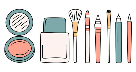 make up brushes and powder