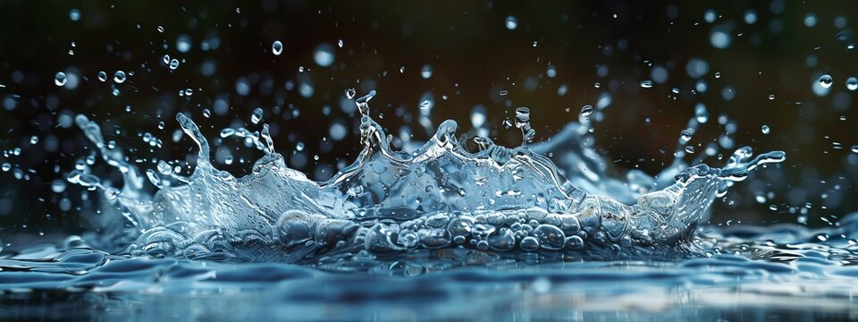 Liquid splashes in mid-air, capturing motion. - Powered by Adobe
