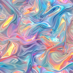 Fototapeta premium Metallic iridescent rainbow foil texture multi colored background.