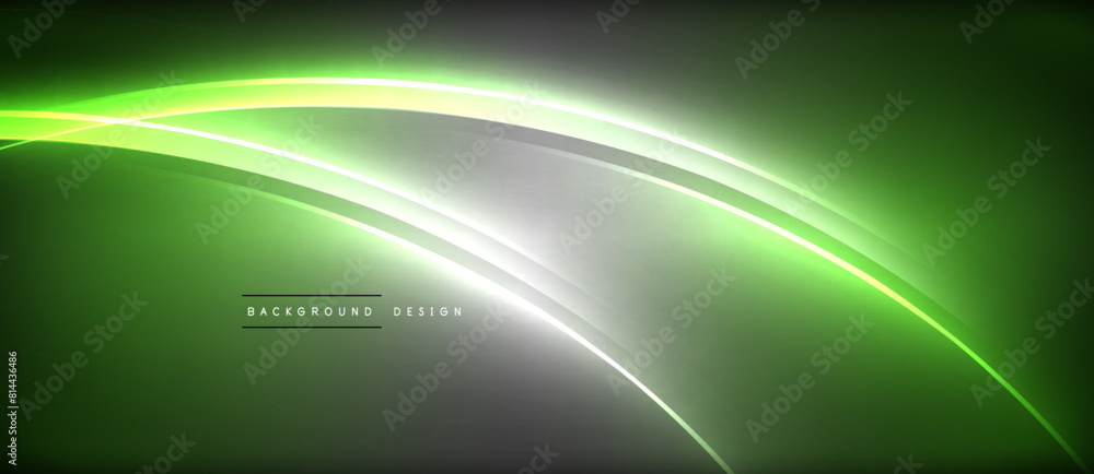 Poster a vibrant green and white wave, resembling a terrestrial plant, captured in a mesmerizing macro phot