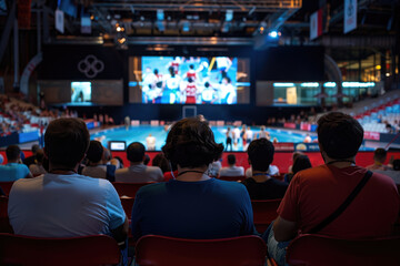 Fans attending a viewing party for a sports event.