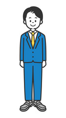 スーツを着た若いビジネスマンのイラスト