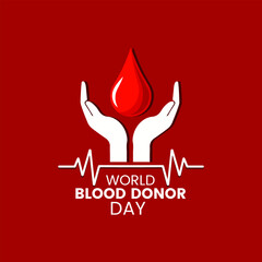 World Blood Donor and Awareness creative unique design. World Blood Donor Day vector logo, Donation concept heart medical sign. Give blood to save lives, Donor Blood Concept Illustration Background