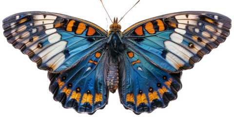 blue vivid detailed beautiful butterfly transparent as a graphic resource
