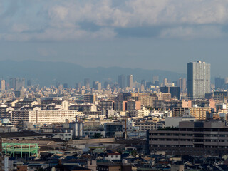 高台から見る大阪市の都市景観