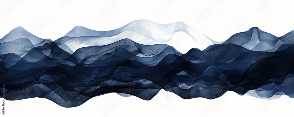 Poster deep blue waves abstract background for calendars and posters generative ai